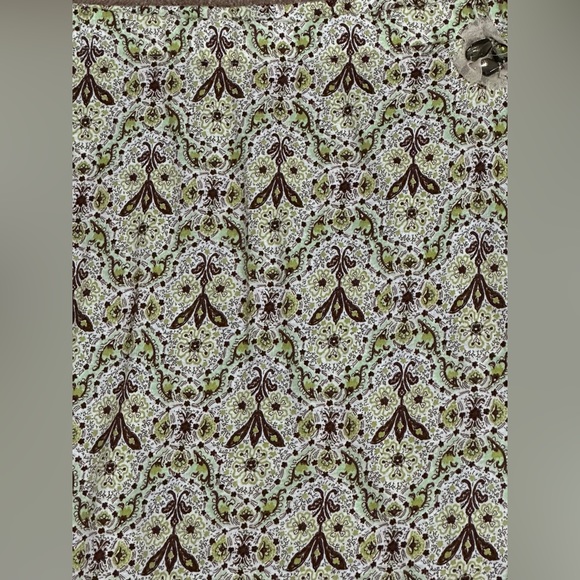 Vintage C. C. Outlaw Jersey Paisley Skirt with Green Gem Detail & Nude Mesh Hem - Picture 7 of 14